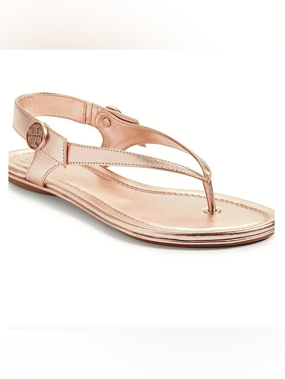 Tory Burch Minnie Travel Sandals Rose Gold Size 11